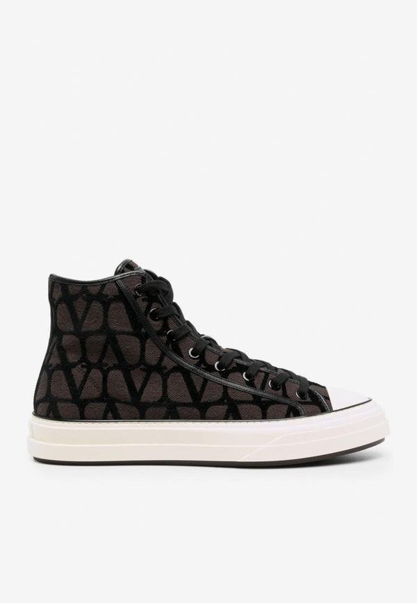 Valentino Totaloop Toile Iconographe High-Top Sneakers 3Y2S0H01RWC U02 Fondant