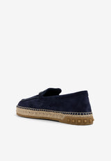 Valentino Leisure Flows Suede Espadrilles 3Y2S0H21HDU M30 Blue