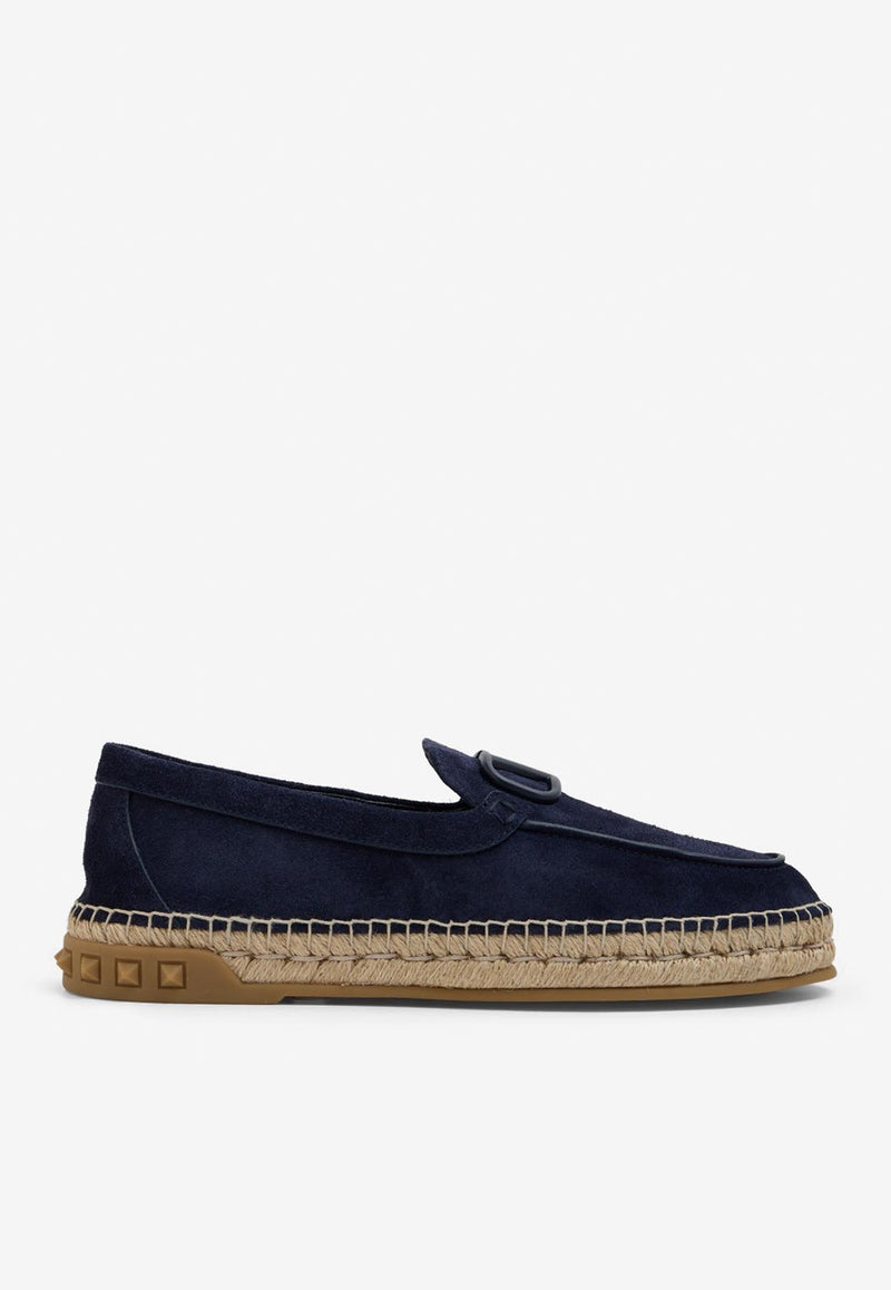 Valentino Leisure Flows Suede Espadrilles 3Y2S0H21HDU M30 Blue