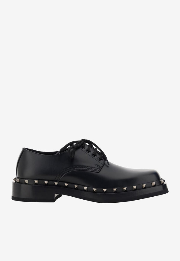 Valentino M-Way Rockstud Derby Lace-Up Shoes 3Y2S0H34PMA 0NO Black