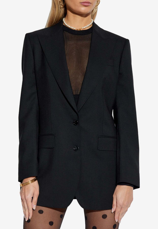 Dolce 
Gabbana Single-Breasted Wool Blazer Black F290XT FU28D-N0000