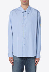 Martine Rose Embroidered Logo Striped Shirt Light Blue 401WS02509CO/P_MARTI-BLUWHT