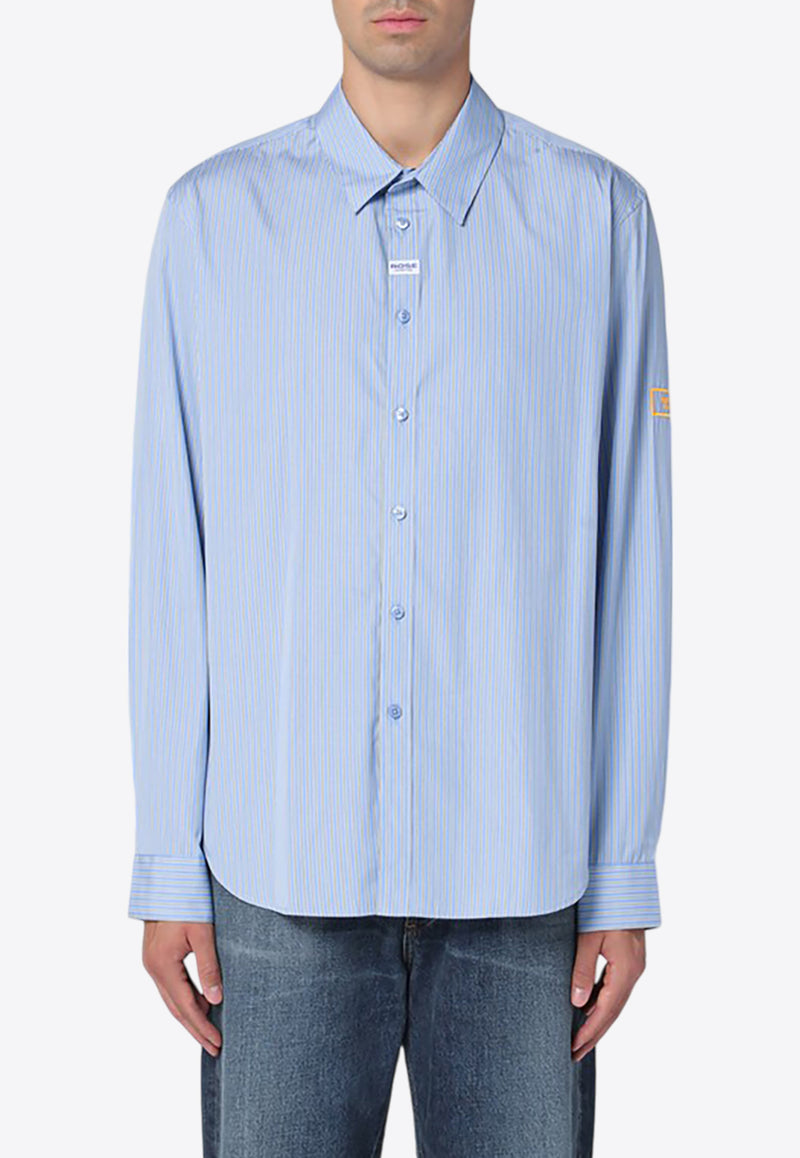 Martine Rose Embroidered Logo Striped Shirt Light Blue 401WS02509CO/P_MARTI-BLUWHT