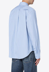 Martine Rose Embroidered Logo Striped Shirt Light Blue 401WS02509CO/P_MARTI-BLUWHT