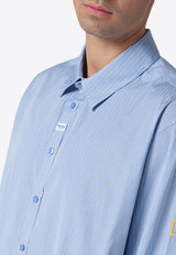 Martine Rose Embroidered Logo Striped Shirt Light Blue 401WS02509CO/P_MARTI-BLUWHT