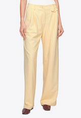 Anna Quan Nico Wide-Leg Tailored Pants Yellow 406.BUTYELLOW