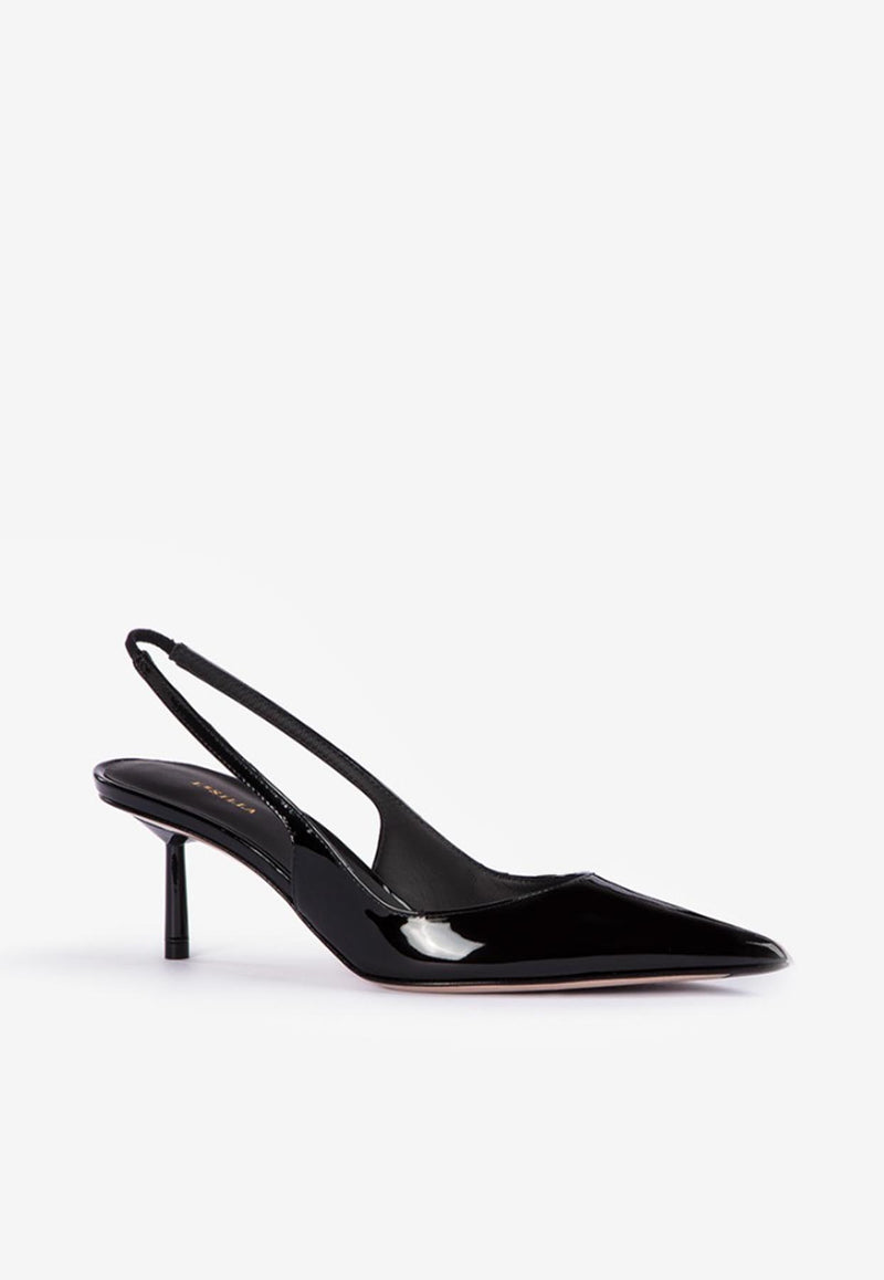 Le Silla Bella 60 Patent Leather Slingback Pumps Black 4203Z060L3PPKAB 001