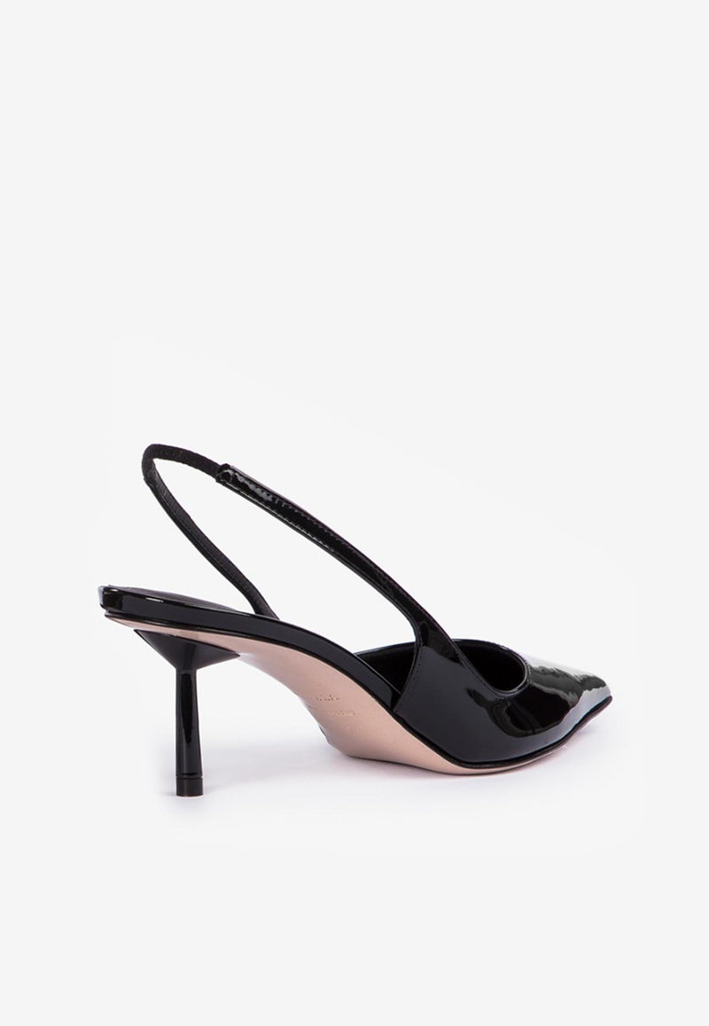 Le Silla Bella 60 Patent Leather Slingback Pumps Black 4203Z060L3PPKAB 001