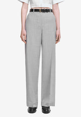 Simkhai Tavar Straight-Leg Wool Pants Gray 424-4056-AGREY