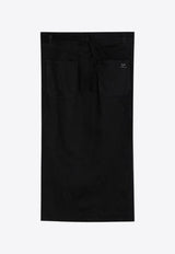 Courrèges Draped Midi Denim Skirt Black 424DJU205DE0020/P_COURR-9999