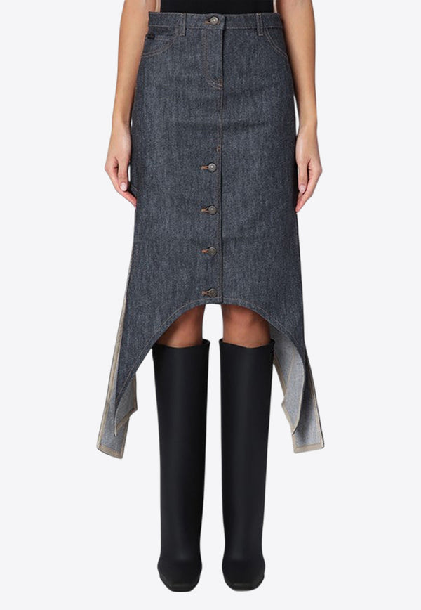 Courrèges Reversed Midi Denim Skirt Gray 424DJU206DE0035/P_COURR-9011