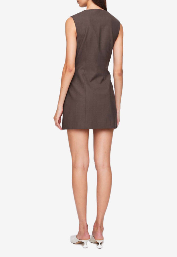 Anna Quan Sofia Mini Tailored Dress Brown 42.57.CHBBROWN