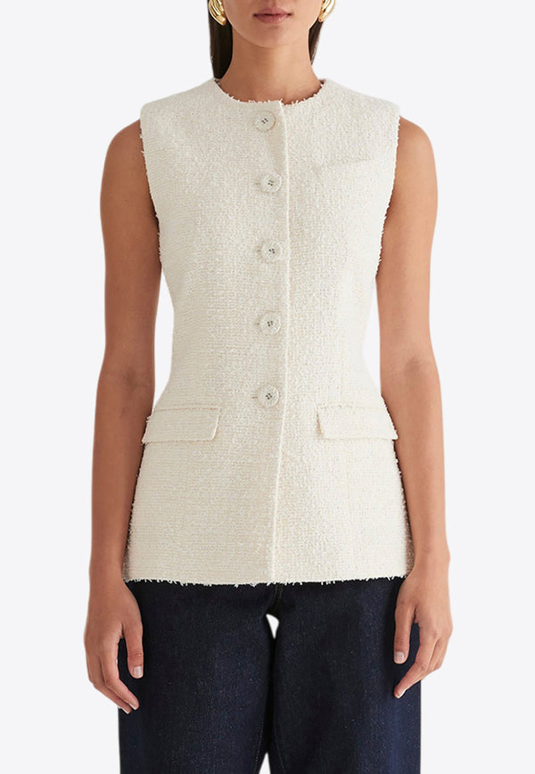 Anna Quan Bailey Tweed Tailored Vest 42.71.PCLWHITE