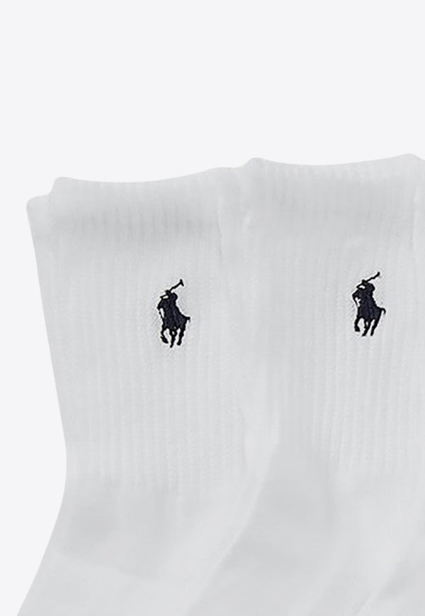 Polo Ralph Lauren Kids Boys Logo Embroidered Socks - Set of 3 White 442778113001CO/P_POLOR-WHT