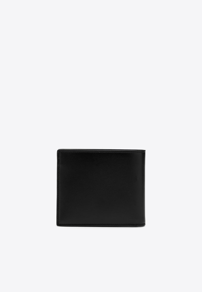 Saint Laurent Cassandre Bi-Fold Leather Wallet Black 4532760SX0E/O_YSL-1000