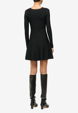 Staud Deora Long-Sleeved Mini Dress Black 454-20120BLACK