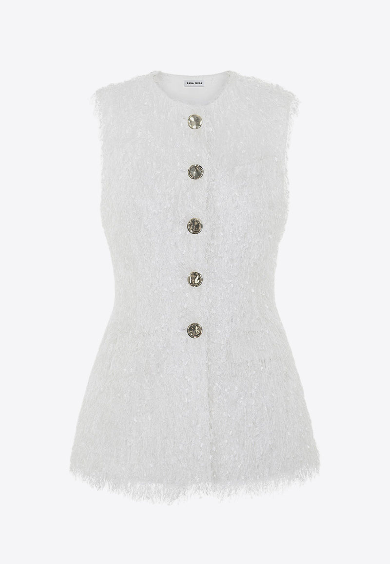 Anna Quan Grace Feather Knit Vest White 45.67.WFWHITE