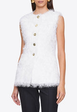 Anna Quan Grace Feather Knit Vest White 45.67.WFWHITE