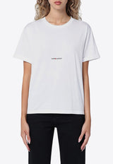 Saint Laurent Logo Print Crewneck T-shirt White 460876YB2DQ/P_YSL-9000