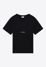 Saint Laurent Logo Print Crewneck T-shirt Black 464572YB2DQ/P_YSL-1000