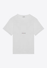 Saint Laurent Logo Print Crewneck T-shirt White 464572YB2DQ/P_YSL-9000