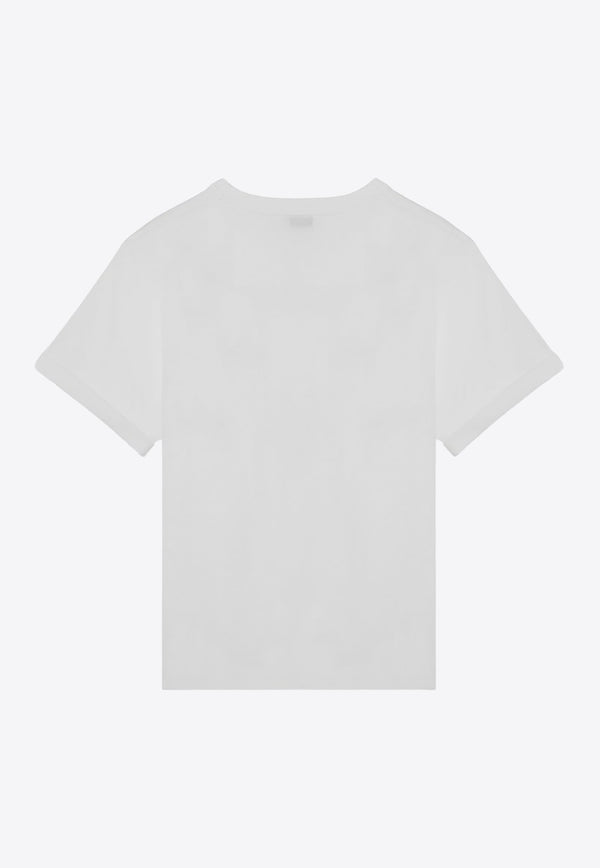 Saint Laurent Logo Print Crewneck T-shirt White 464572YB2DQ/P_YSL-9000