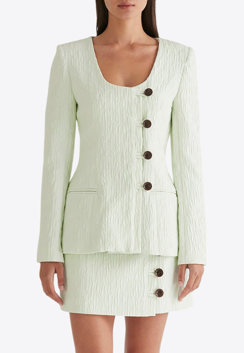 Anna Quan Vera Off-Center Crinkled Jacket 47.33.PISLIME