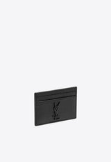 Saint Laurent Cassandre Croc-Embossed Leather Cardholder Black 485631C9H0U/O_YSL-1000