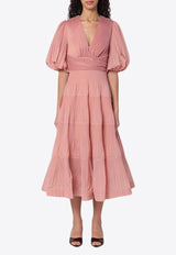 Zimmermann Pleated Midi Dress Pink 4889DR25RPL/Q_ZIMM-LI