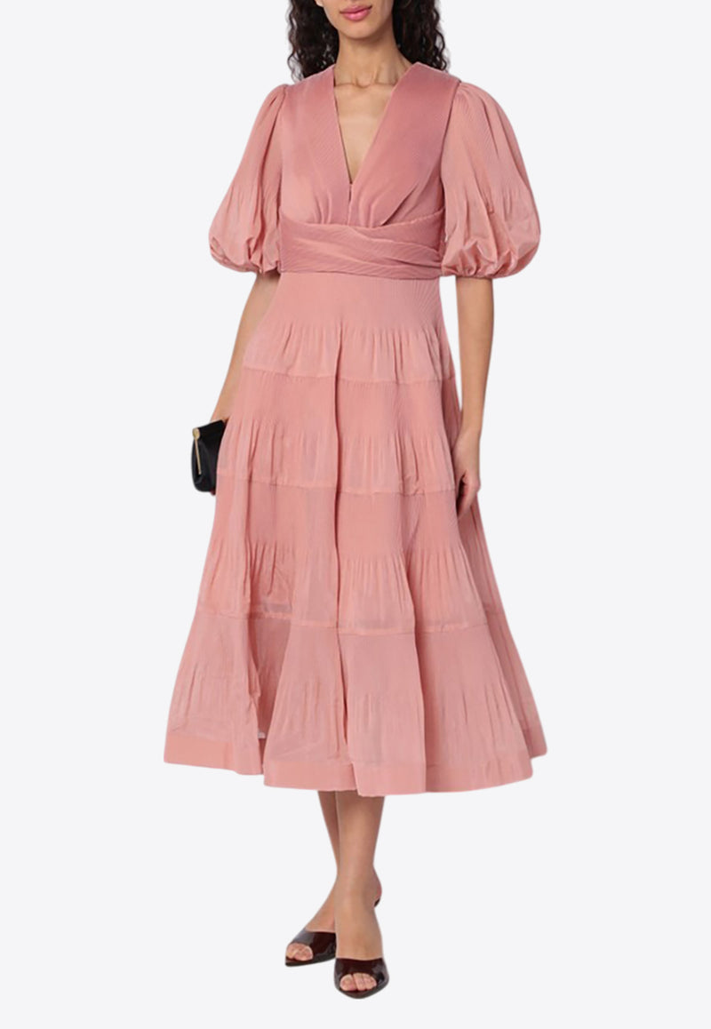 Zimmermann Pleated Midi Dress Pink 4889DR25RPL/Q_ZIMM-LI