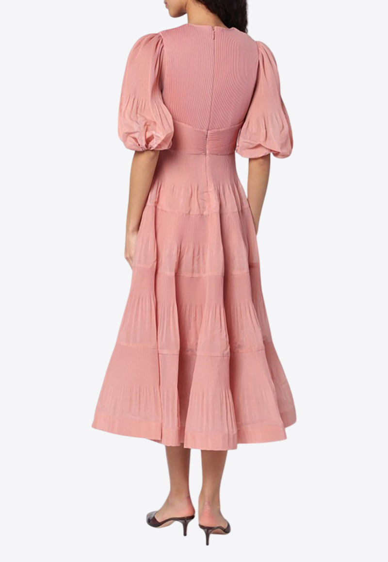 Zimmermann Pleated Midi Dress Pink 4889DR25RPL/Q_ZIMM-LI