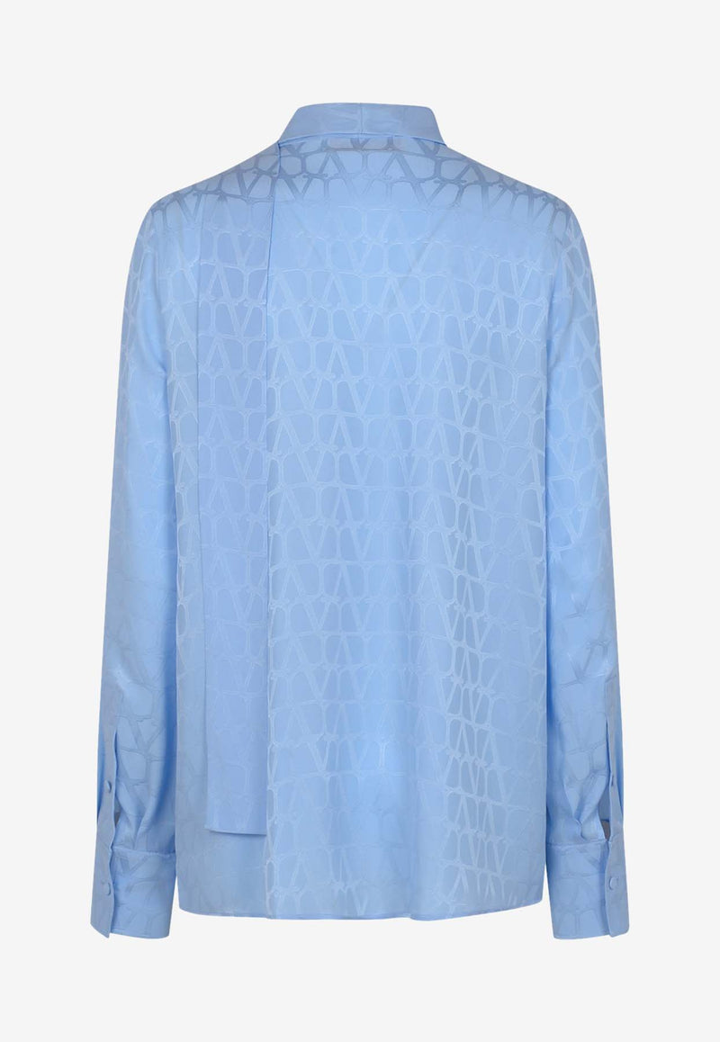 Valentino Toile Iconographe Silk Shirt Light Blue 4B3AB5T77TK W02