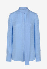 Valentino Toile Iconographe Silk Shirt Light Blue 4B3AB5T77TK W02