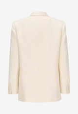 Valentino Tolie Iconographe Pattern Blazer 4B3CE3M58G5 A03 Ivory