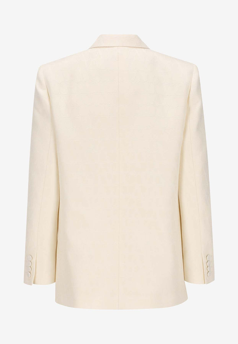 Valentino Tolie Iconographe Pattern Blazer 4B3CE3M58G5 A03 Ivory