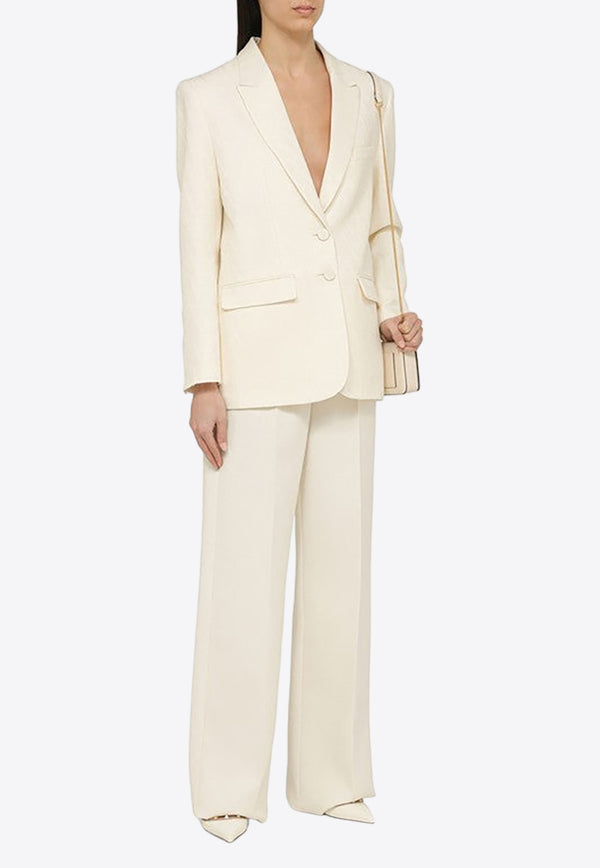 Valentino Single-Breasted Blazer in Wool and Silk 4B3CE3M58G5/O_VALE-A03