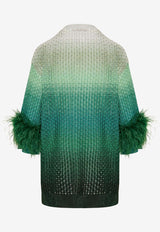 Valentino Feather-Trimmed Gradient Mini Dress Multicolor 4B3KD11R8EL 51G