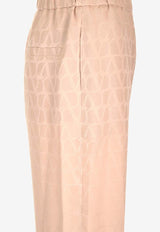 Valentino Toile Iconographe Silk Pants 4B3RB5R77TK P45 Beige