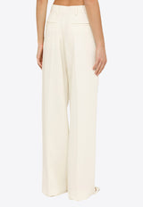 Valentino Straight-Leg Wool-Blend Pants 4B3RB5R81MM A03 Ivory