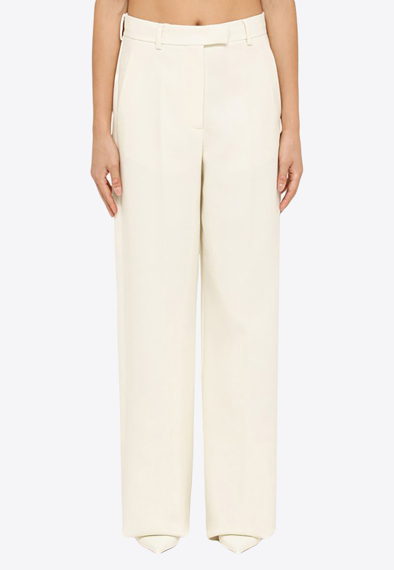 Valentino Straight-Leg Wool-Blend Pants 4B3RB5R81MM A03 Ivory