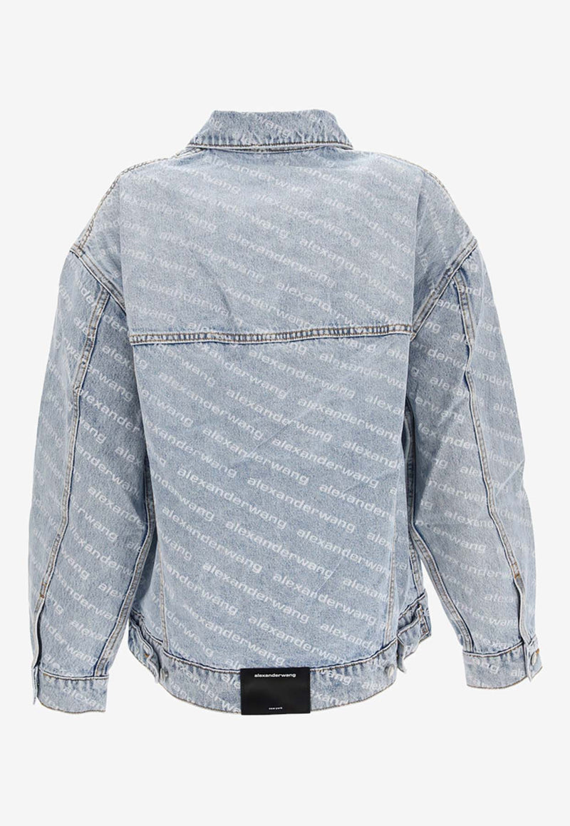 Alexander Wang Falling Back All-Over Logo Denim Jacket Denim 4DC2202756_000_270