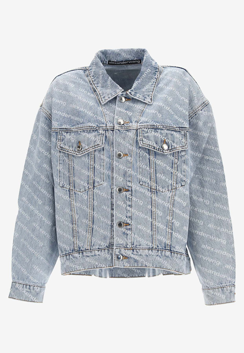 Alexander Wang Falling Back All-Over Logo Denim Jacket Denim 4DC2202756_000_270