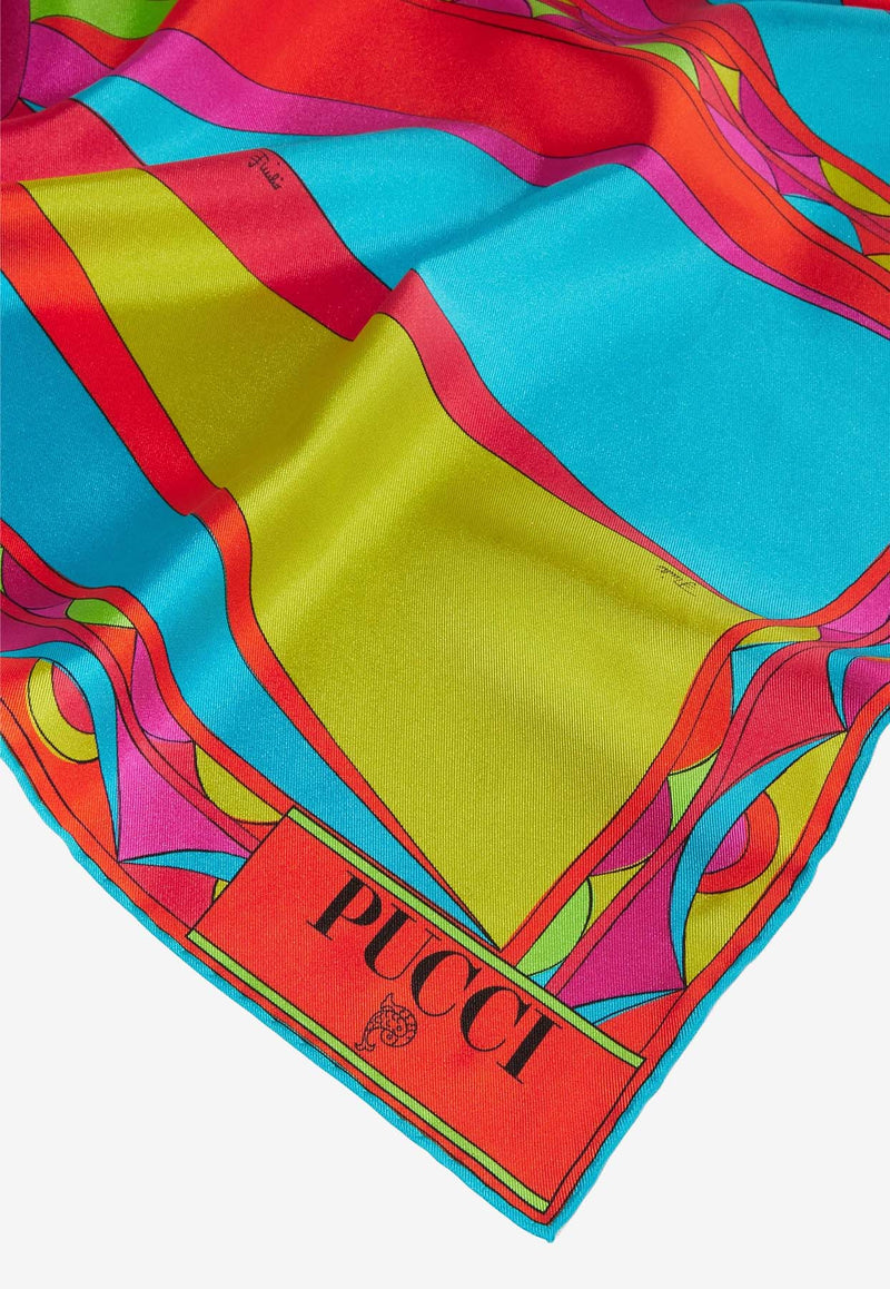 Pucci Large Cigni Print Silk Scarf 4HGB41 4HC10 2 Multicolor