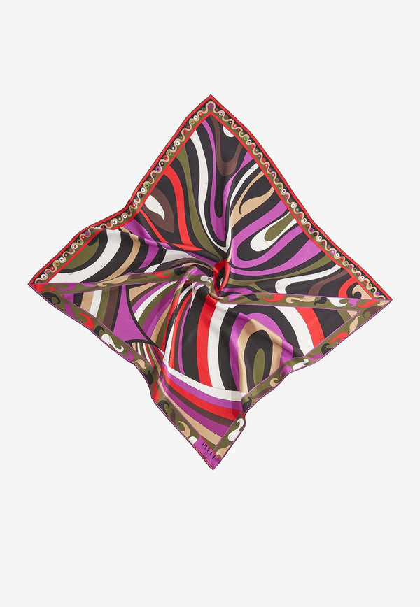 Pucci Large Iride and Marmo Print Silk Scarf 4HGB42 4HC11 1 Multicolor