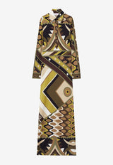 Pucci Vivara Print Maxi Shirt Dress 4HJI15 4H726 021 Multicolor