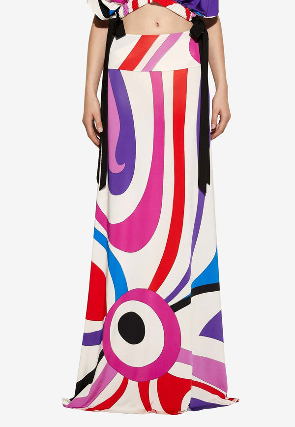 Pucci Marmo Print Maxi Skirt 4HJW12 4H796 041 Multicolor