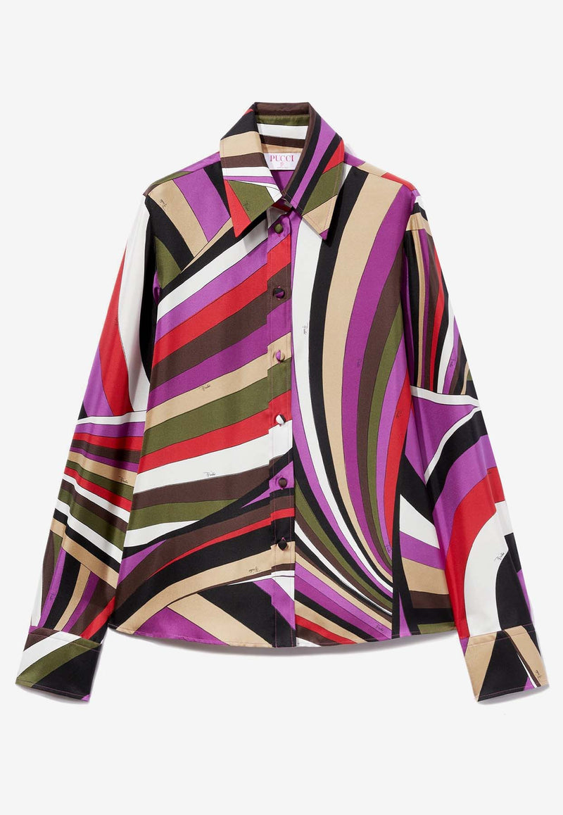 Pucci Iride Print Silk Shirt 4HRJ24 4H751 008 Multicolor