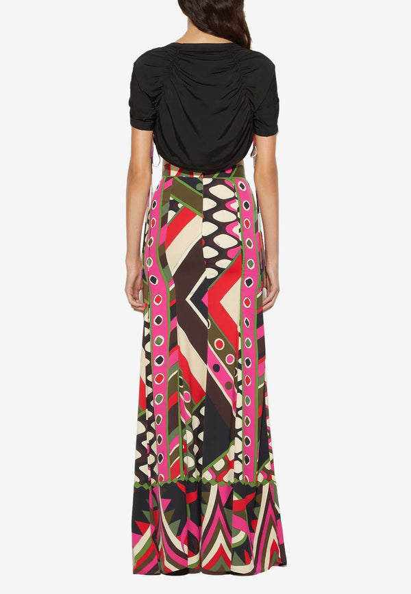 Pucci Vivara Print Maxi Skirt 4HRW06 4H727 020 Multicolor