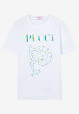 Pucci Iride Print Logo T-shirt 4HTP75 4H983 100 White