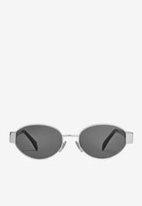 Sunglasses <ul
<li
Frame material: metal</li
<li
Lens material: acetate</li
<li
Frame color: silver</li
<li
Lens color: smoke</li
<li
Frame shape: oval</li
<li
Adjustable nose pads: yes</li
<li
Logo print/detail: tonal embossed signature logo</li
<li
Style: 4S235CMLB</li
</ul
 4S235CMLB.35SG